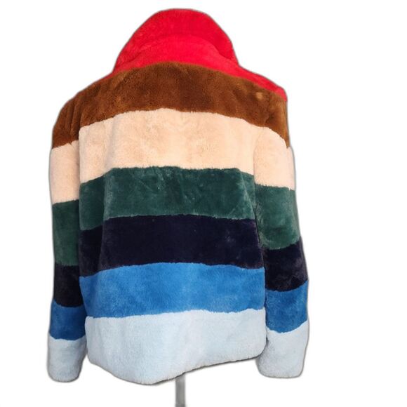 Blank NYC Rainbow Pop Faux Fur Cropped Open Jacket Size S - Picture 4 of 15